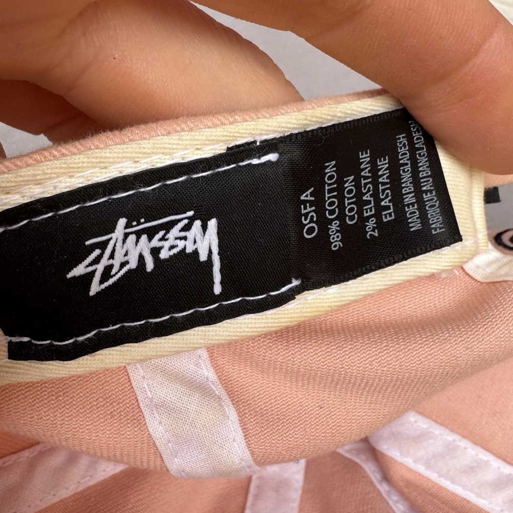 Stussy Pink Cotton Blend Baseball Cap OSFA Adjustable Strap Embroidered Logo Hat - Picture 7 of 7
